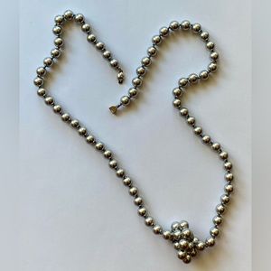 Monet Faux Grey/Silver Pearl Necklace - 25 Inches Long